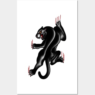 Traditional Tattoo Panther Posters and Art